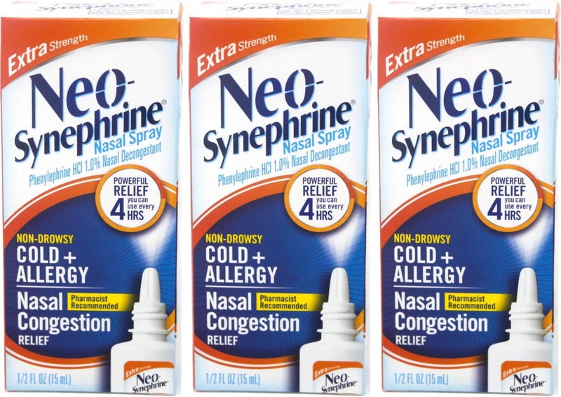 NeoSynephrine Nasal Spray  Extra Strength Formula 050 Ounces each Value Pack of 3 - Image 2