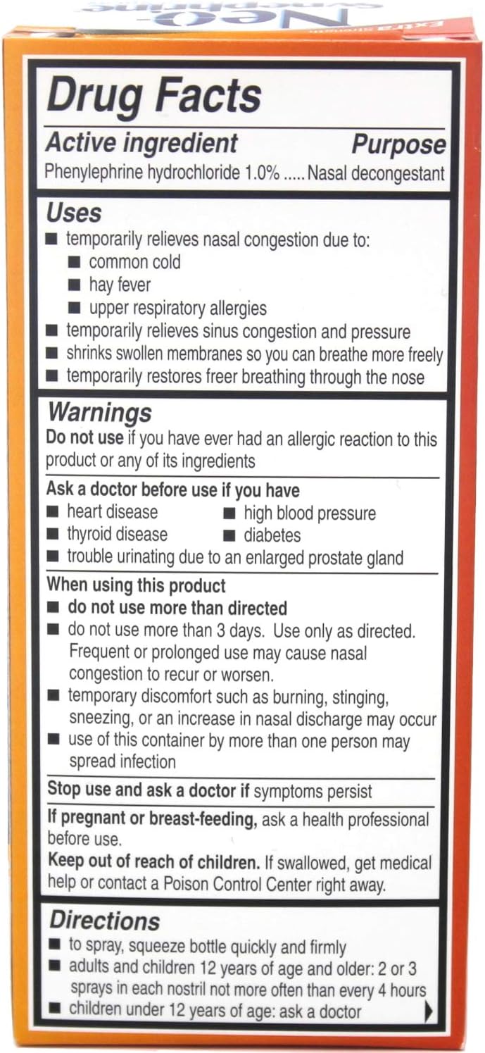 NeoSynephrine Nasal Spray  Extra Strength Formula 050 Ounces each Value Pack of 3 - Image 3