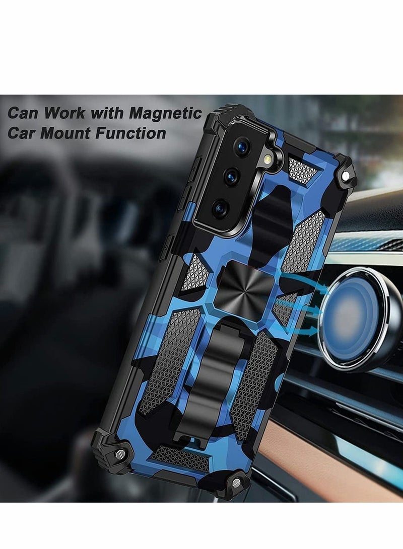 SYOSI Case for Samsung S21 FE Case Camouflage Cover ​with Stand Kickstand Support Magnetic Car Mount Military Grade Rugged Armor Shockproof Case for Samsung Galaxy S21 FE 5G 6.4'' - Image 3