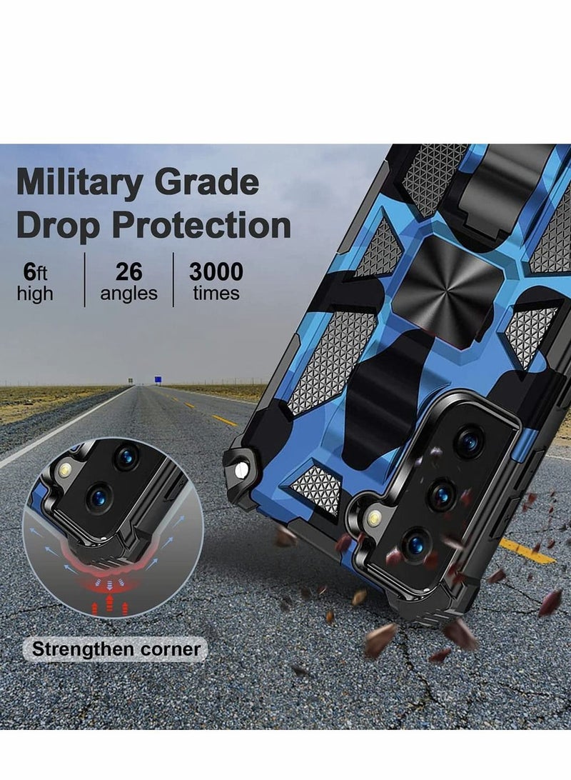 SYOSI Case for Samsung S21 FE Case Camouflage Cover ​with Stand Kickstand Support Magnetic Car Mount Military Grade Rugged Armor Shockproof Case for Samsung Galaxy S21 FE 5G 6.4'' - Image 2