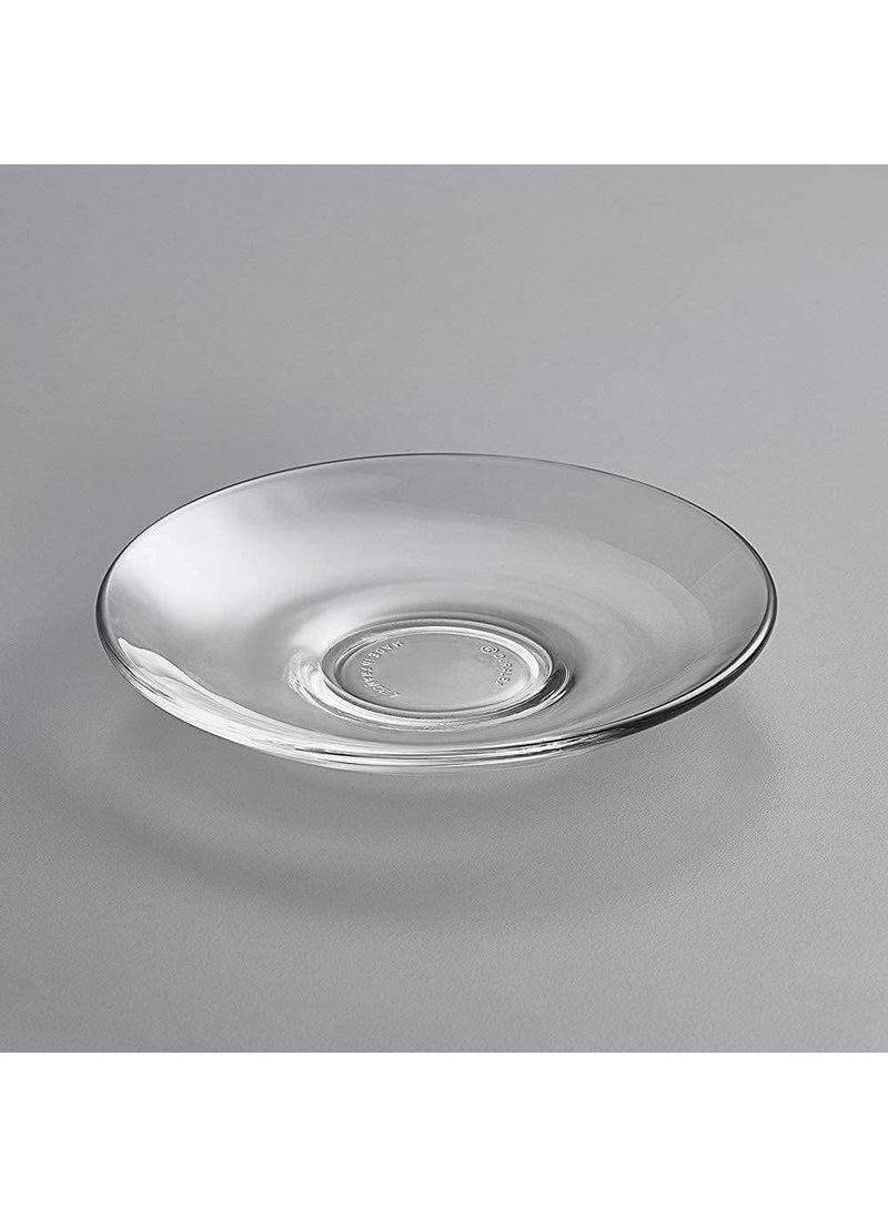 Amaxone Amaxone Clear Glass Saucer Plate without Cup Transparent KACH KI RAKABI Plates Pack of 6 Tea Coffee Cup Serving Under Kitchen Home Serve Restaurant use  - Image 4