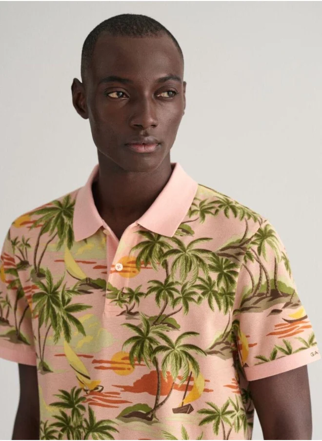 GANT Gant Hawaiian Print Polo Shirt