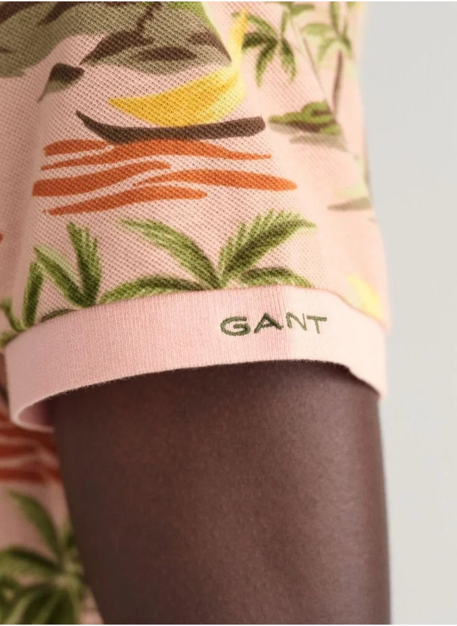 GANT Gant Hawaiian Print Polo Shirt