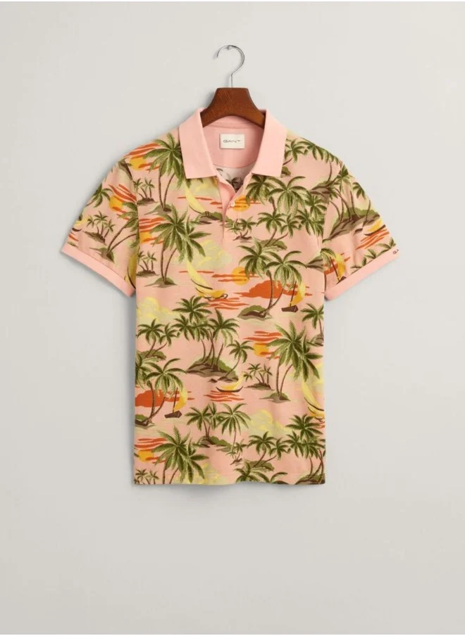 GANT Gant Hawaiian Print Polo Shirt
