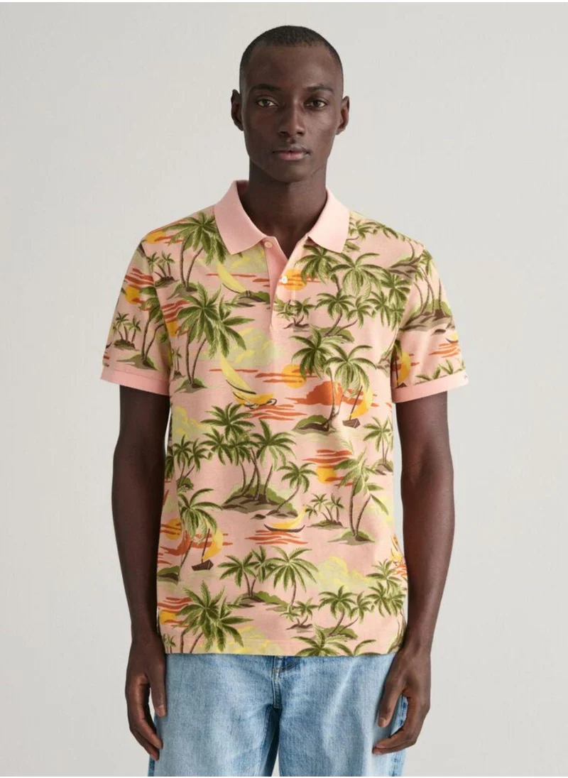 غانت Gant Hawaiian Print Polo Shirt