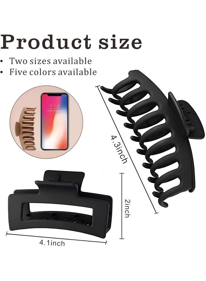 Pactiv Fashion Woman Hair Claw Clips for Thick Thin Hair,3 Styles Medium Large Black Women's Hair Accessoriess, Rectangular Banana Geometric Matte Aesthetics Variety Hairgrip (3PCS) - Image 3