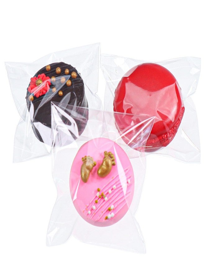 TEMLQPACK100Pcs Self - sealing 3x3 Inch Clear Cellophane Bags - Perfect for Packaging Chocolate - covered Oreos, Macarons, etc. - Party Edition - Image 1