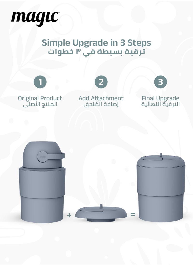 Magic Heka Toilet Waste Lid | Odourless & Telescopic | Fits Heka Diaper Pail | Easy to Use & Clean | 100% Odourless | Eco-friendly & Durable | No Refill Cost | White | 21 x 21 x 10 CM  - Image 4