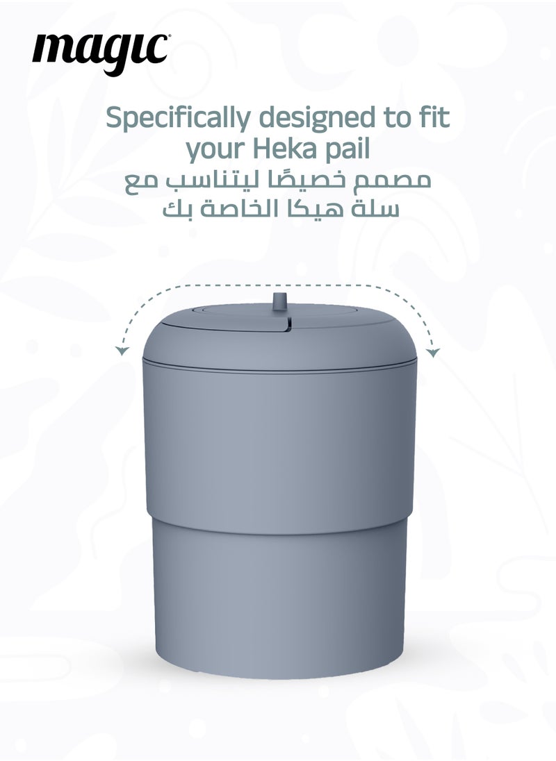 Magic Heka Toilet Waste Lid | Odourless & Telescopic | Fits Heka Diaper Pail | Easy to Use & Clean | 100% Odourless | Eco-friendly & Durable | No Refill Cost | White | 21 x 21 x 10 CM  - Image 5