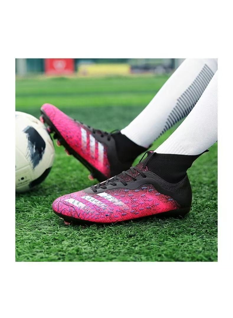 SKT Shiketro Colorful Dark Pink Football Shoes High Top Sports Shoes For Men And Women  - Image 4