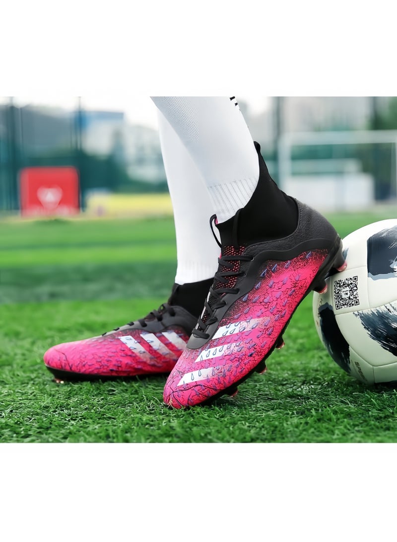 SKT Shiketro Colorful Dark Pink Football Shoes High Top Sports Shoes For Men And Women  - Image 2