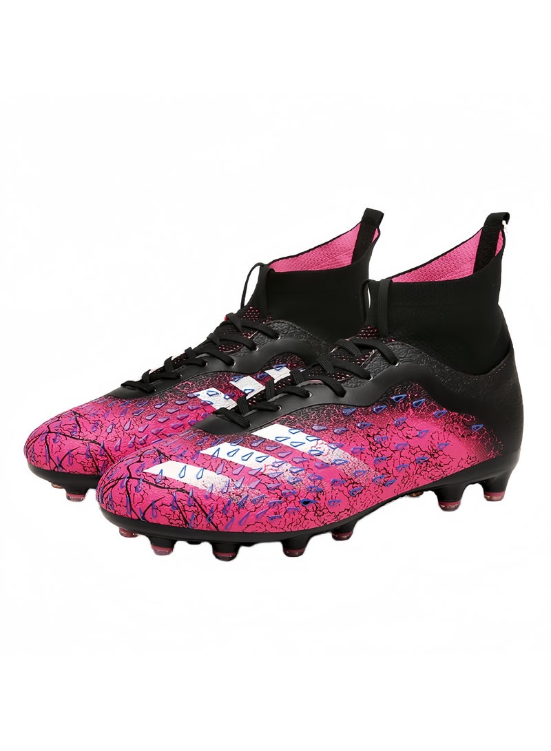 SKT Shiketro Colorful Dark Pink Football Shoes High Top Sports Shoes For Men And Women  - Image 1