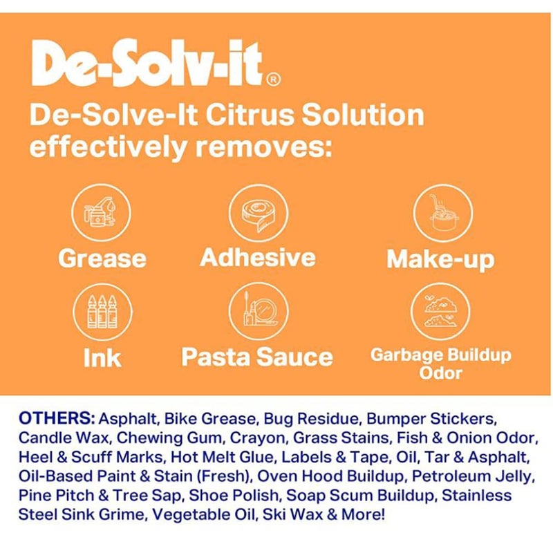 De-Solv-It Orange-Sol De-Solv-It Citrus Solution - Odor & Stain Remover for Cloth, Wood, Glass & More, 32-Ounce - Image 3