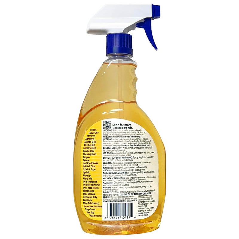 De-Solv-It Orange-Sol De-Solv-It Citrus Solution - Odor & Stain Remover for Cloth, Wood, Glass & More, 32-Ounce - Image 2