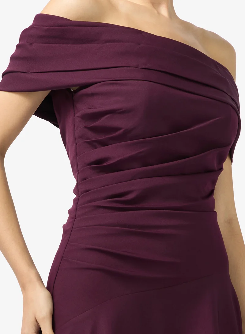 Namshi x  Drop Shoulder Draped Evening Crepe Dress for Women | Best Price UAE