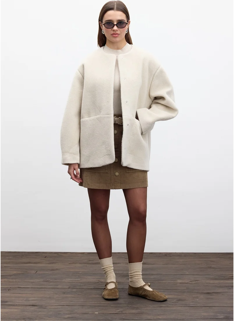 Manuka Pocket Cashmere Coat Beige