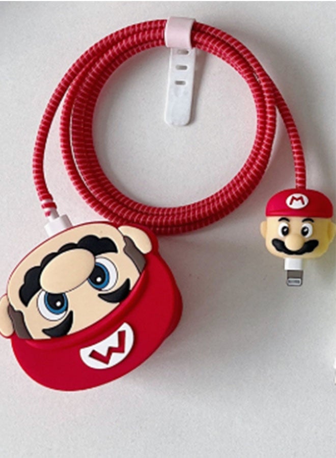 3D Cartoon Series Slim Charger Protector Compatible with iPhone 20W Fast Charging Cable Protector Cover Data Cable Protector