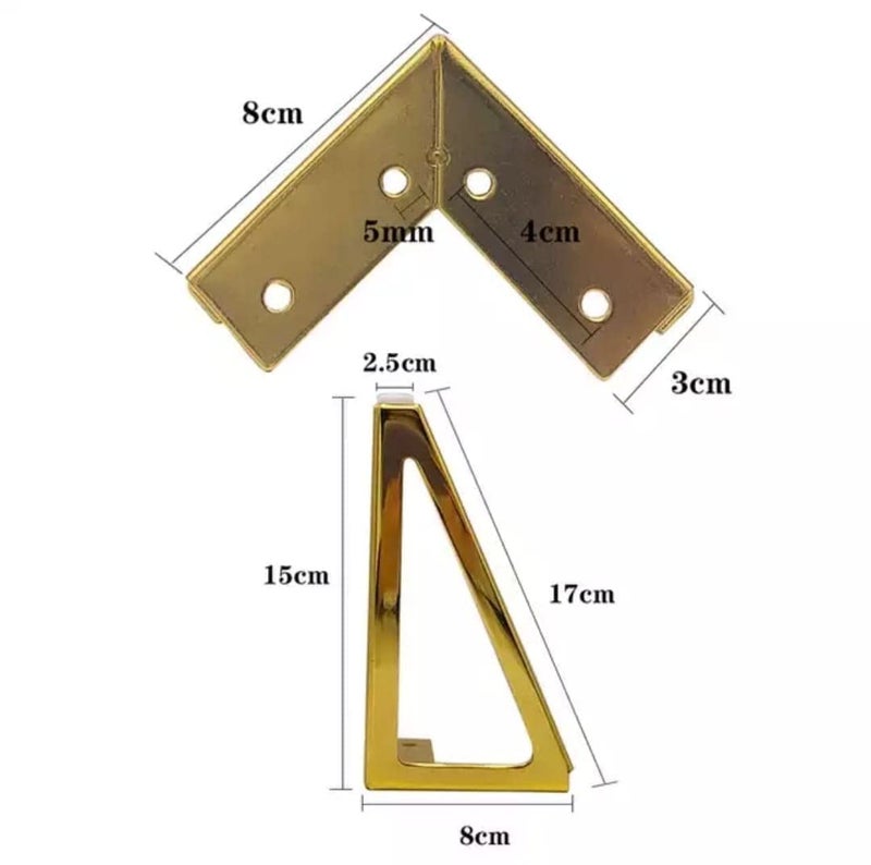 Generic Sofa Leg 6 Inch 15 Cms PVD Golden Glossy Finish Heavy Model V Shape Sofa Leg Set of 4  - Image 3