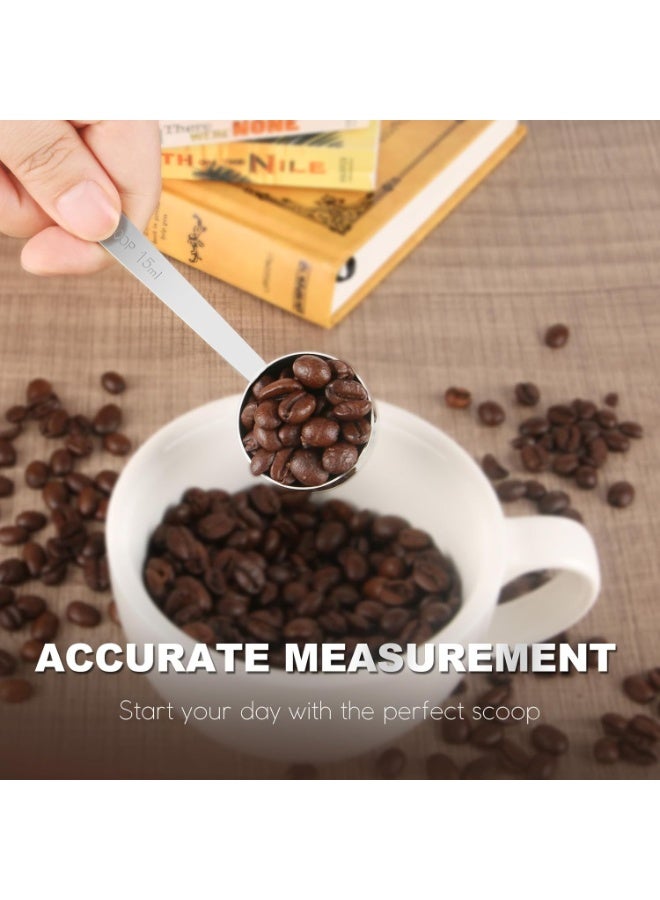 2 Pcs Coffee Scoop Set, Tablespoon Scoop  Set (1 Tbsp & 2 Tbsp), Stainless Steel Measuring Spoons for Ground Coffee with Long Handles, for Tea, Sugar, or Flour - Image 1