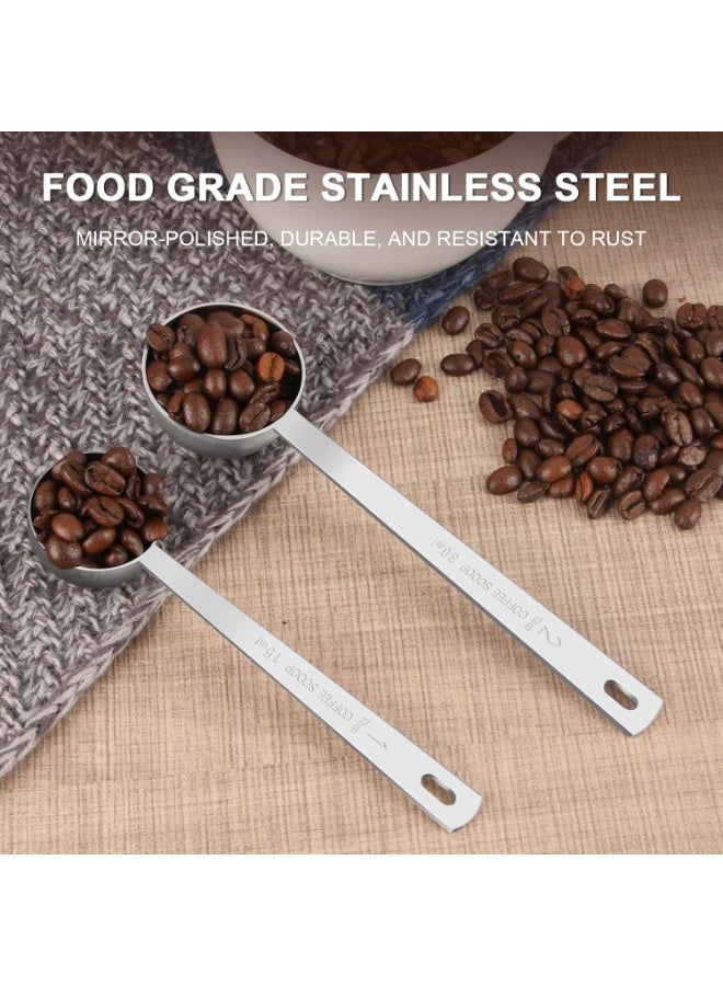 2 Pcs Coffee Scoop Set, Tablespoon Scoop  Set (1 Tbsp & 2 Tbsp), Stainless Steel Measuring Spoons for Ground Coffee with Long Handles, for Tea, Sugar, or Flour - Image 3