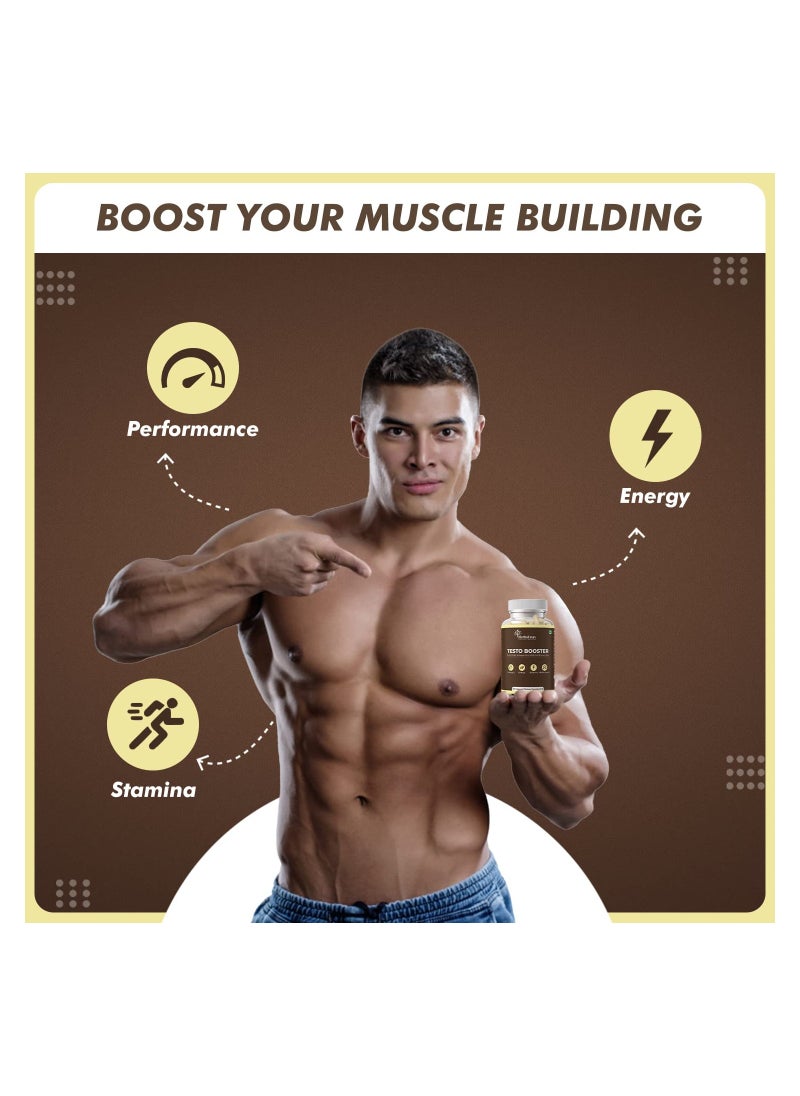 Herbal Max - Herbal max testo booster for strength,energy, stamina and performance 60 capsules - Image 1