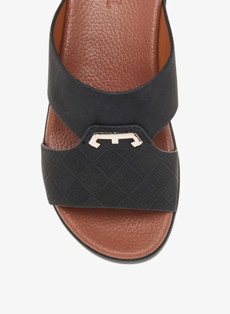 LBL by Shoexpress BLACK Boys Textured Slip-On Arabic Sandals Ramadan Collection for Men | Best Price UAE