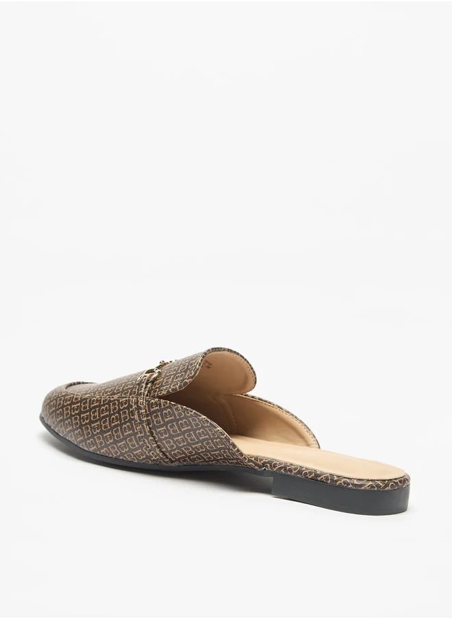 فلورا بيلا من شو إكسبرس Women's Monogram Slip-On Mules with Metal Accent