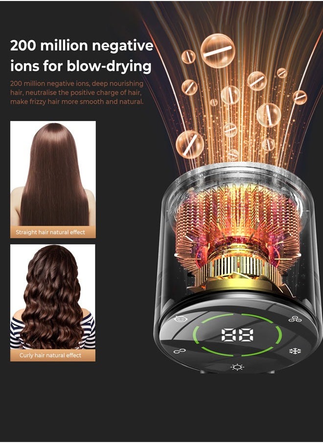 Joshberg Hair Dryer, LCD Display Hairdryer with 110,000 RPM High Speed Brushless Motor, 200 Million Negative Ionic Hairdryers, 25M/S Fast Drying Blower Hair Dryer with Thermo-Control, Low Noise, Includes Hair Diffuser and Concentrator for Perfect Styling,1600W,Black  - Image 3
