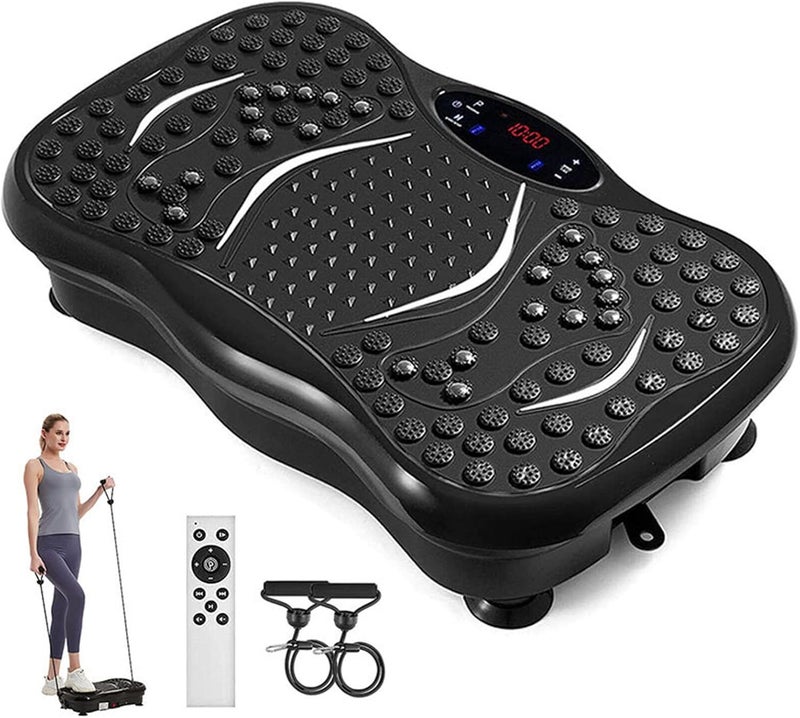Vibration Plate Fitness Machine for Home Gym – Whole Body Vibration Exercise Platform with Resistance Bands, Remote Control, Digital LED Display & Adjustable Intensity - Image 1