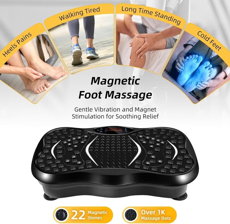 Vibration Plate Fitness Machine for Home Gym – Whole Body Vibration Exercise Platform with Resistance Bands, Remote Control, Digital LED Display & Adjustable Intensity - Image 5