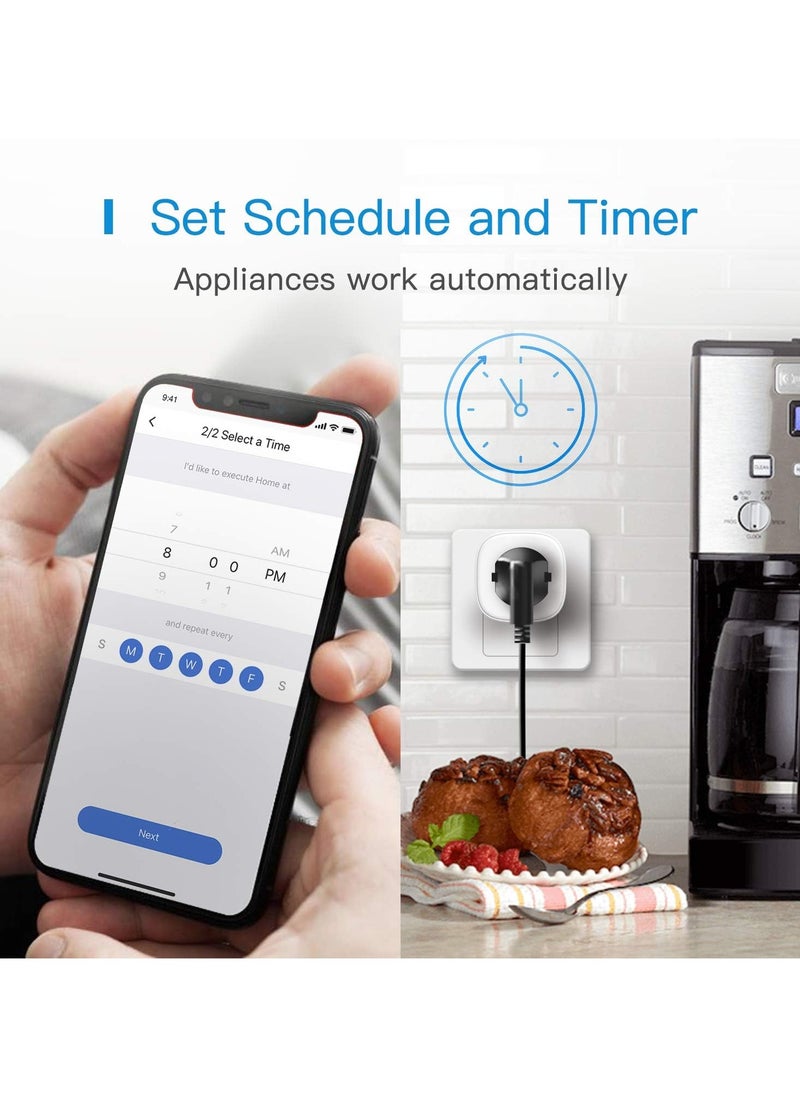 meross - Smart Plug WiFi Outlet with Energy Monitor, App Remote Control, Timing Function, Compatible with Amazon Alexa, Google Assistant and SmartThings, SAA & RCM Certified - 2 Pack - Image 1