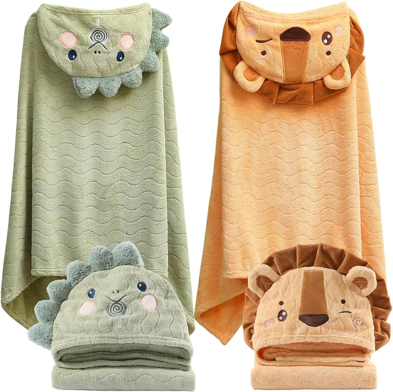 kmilro Toddler Towels with Hood for Boys Girls 06 Years 2Pack Hooded Baby Bath Towels for Kids 275X55 Ultra Absorbent Soft Thick Toddler Bath Towel Baby Beach Towel Bathrobe Toallas para Bebe - Image 1