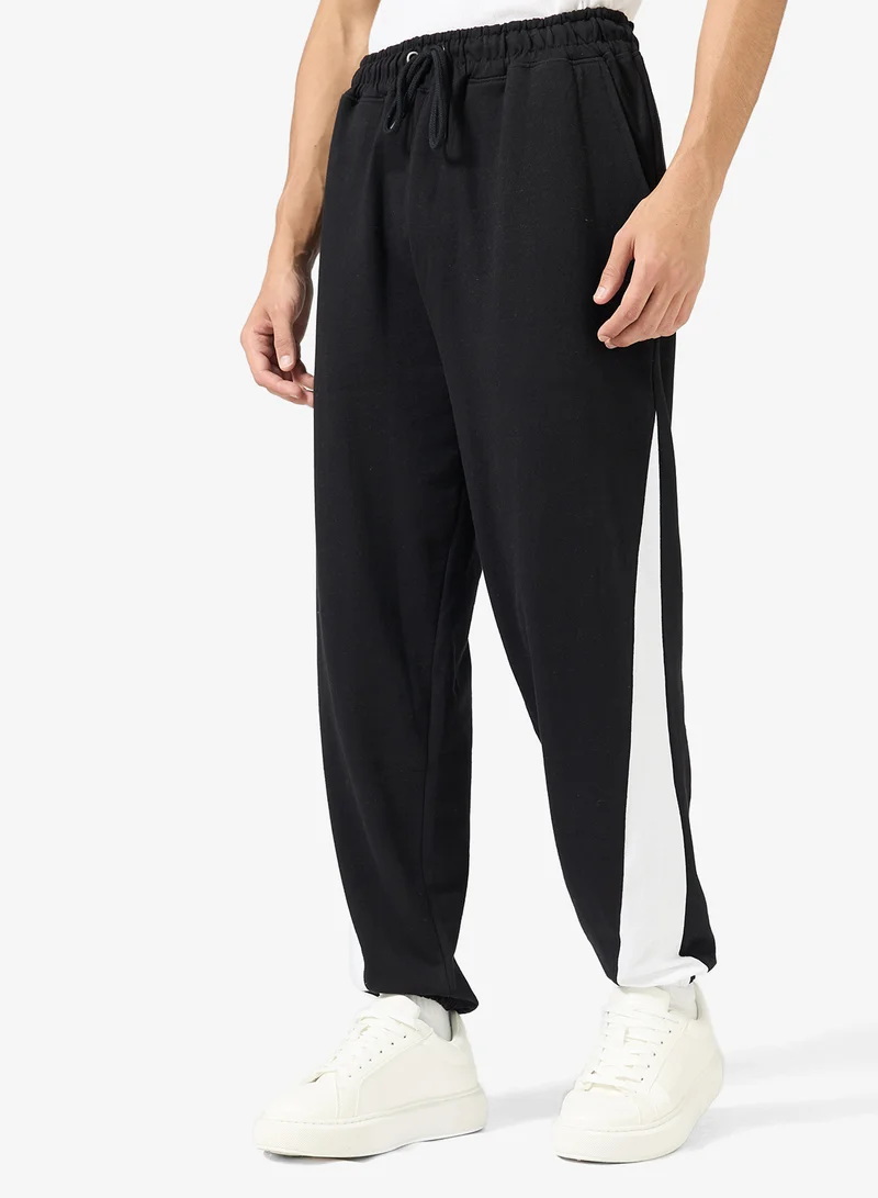 Slogan Printed Oversized Elastic Hem Joggers