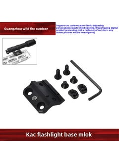 [KAC Flashlight Base] Tactical M300/M600 Flashlight Metal Base KAC Side Flashlight Stand MLOK-Color:Black Yr498