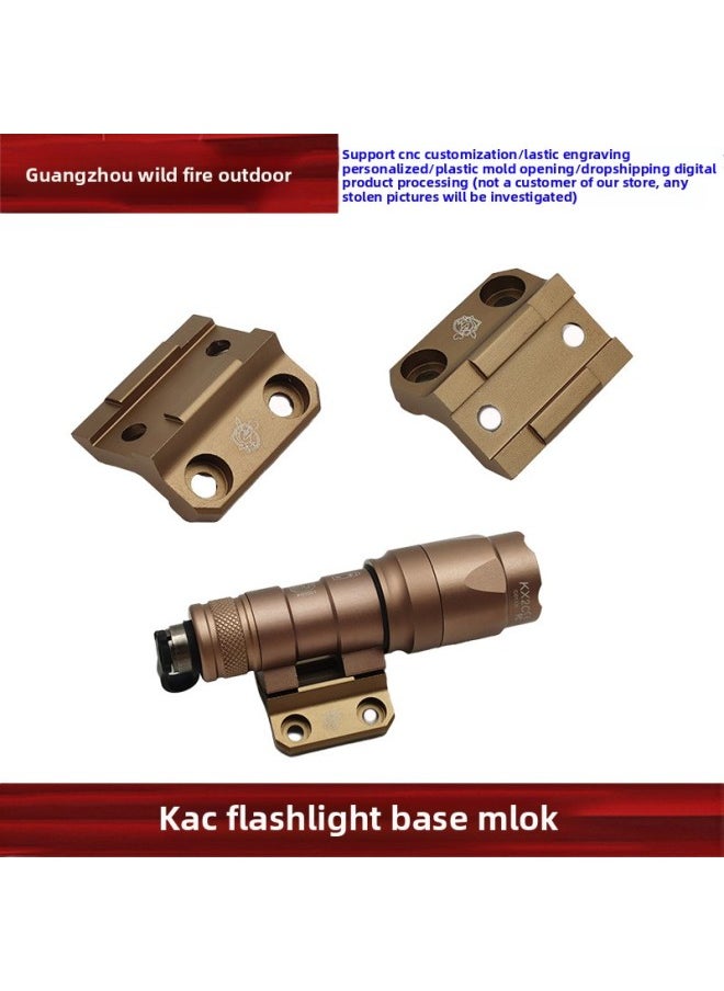 Generic - [KAC Flashlight Base] Tactical M300/M600 Flashlight Metal Base KAC Side Flashlight Stand MLOK-Color:Black Yr498 - Image 1