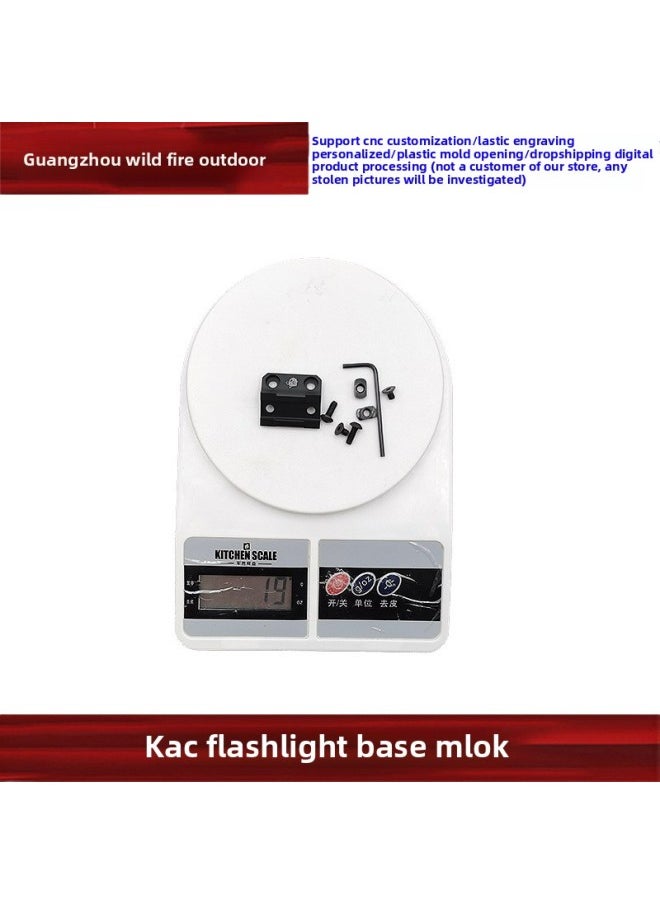 Generic - [KAC Flashlight Base] Tactical M300/M600 Flashlight Metal Base KAC Side Flashlight Stand MLOK-Color:Black Yr498 - Image 1
