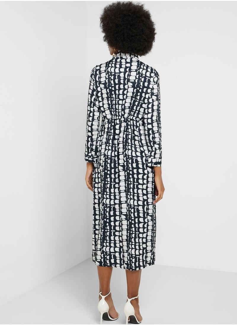 ELLA - Printed Fit & Flare Shirt Dress - Image 1