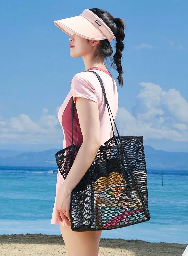 Ciara Folding beach bag mesh handbag, women's shoulder bag shopping bag summer outdoor travel bag - Image 2