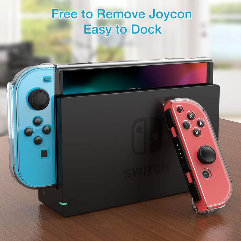 HEYSTOP Switch Case for Nintendo Switch Case Dockable with Screen Protector, Protective Case Cover for Nintendo Switch Tempered Glass Screen Protector and 6Pcs Thumb Caps - Image 2