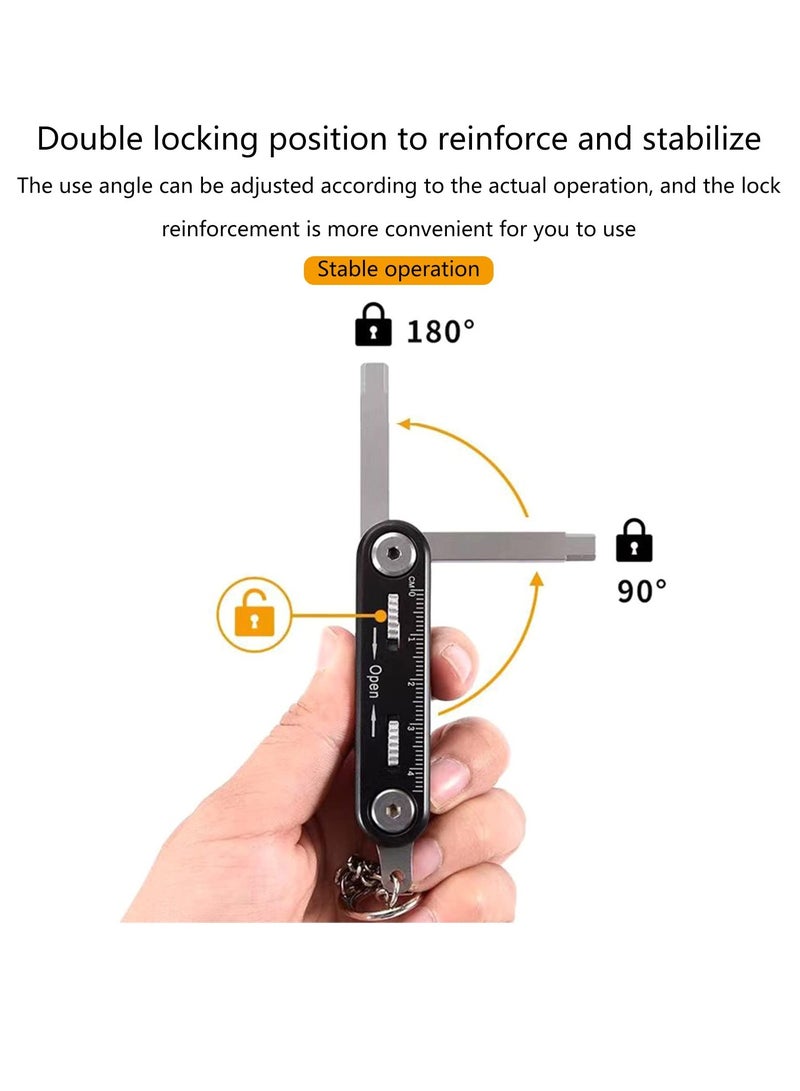10 in 1 Portable EDC Multifunctional Folding Tool Screwdriver and Hex Key Set Mountain Cycle Portable Socket Multipurpose Wrench Bicycle Multi Tool Screwdriver Bike Allen Fix Wrench Screwdriver
