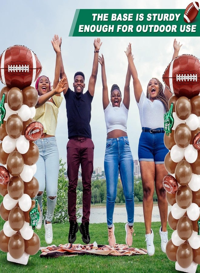 Gejoy 2 Sets Football Balloon Column Stand Kit Include 12 Foil 160 Latex Balloons Football Shaped 6.5 ft Adjustable Stands Kit for Sport Theme Touch Down Birthday Decorations - Image 4