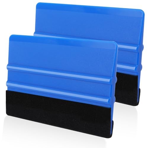 WRAPXPERT Blue Felt Squeegee2 Pcs Squeegee for VinylMedium Hardness Vinyl Squeegees Scraper Tool Kit for Crafts Car Wrap Window Tint Wallpaper Glass Film Application - Image 1