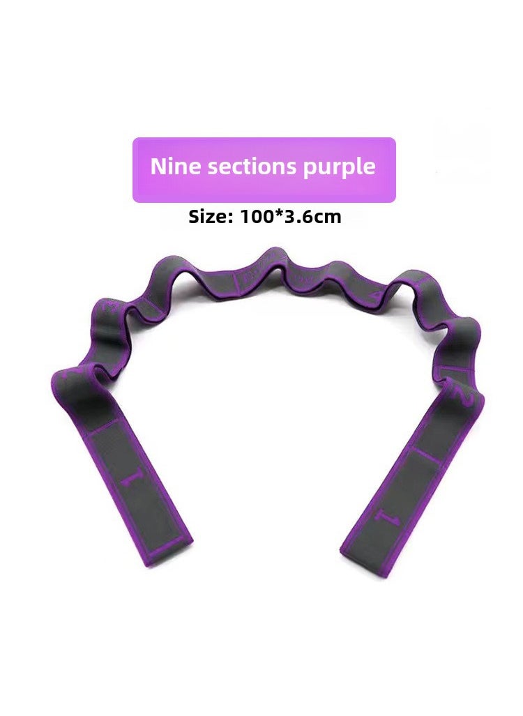 Generic Adults Kids Stretch Dance Ballet Yoga Resistance Band 9 grid purple 
