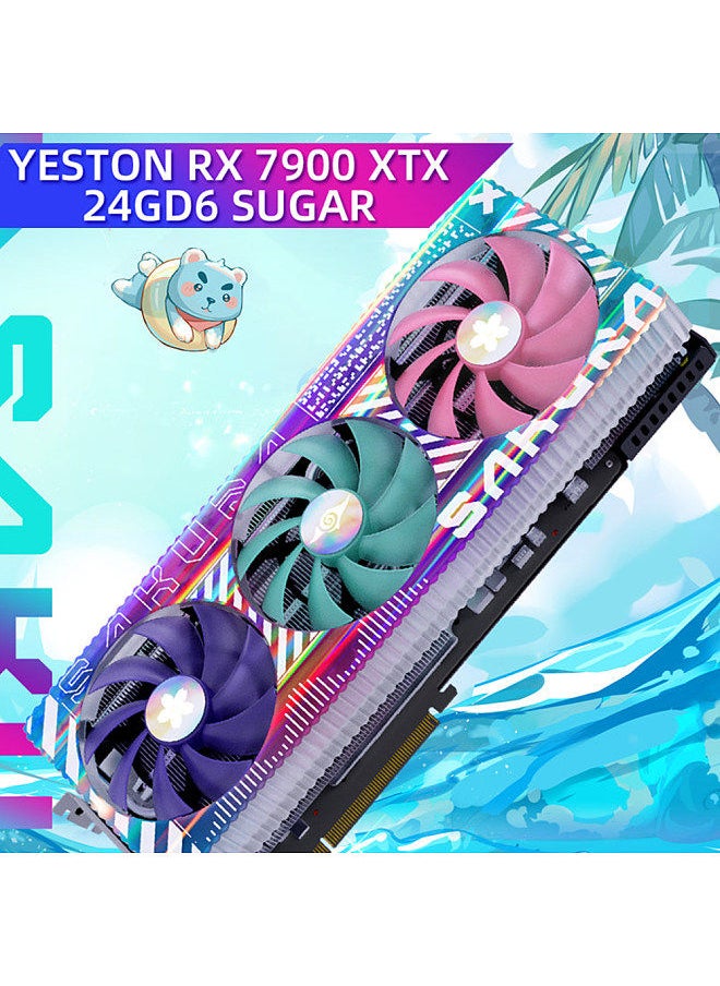 yeston - RX7900XT-24GD6 Sugar YA Graphics Card 24G/384bit/GDDR6 Memory 2270-2500MHz Core Frequency  with Dual Ball Fan with Light HD+DP*3 Output Ports - Image 1