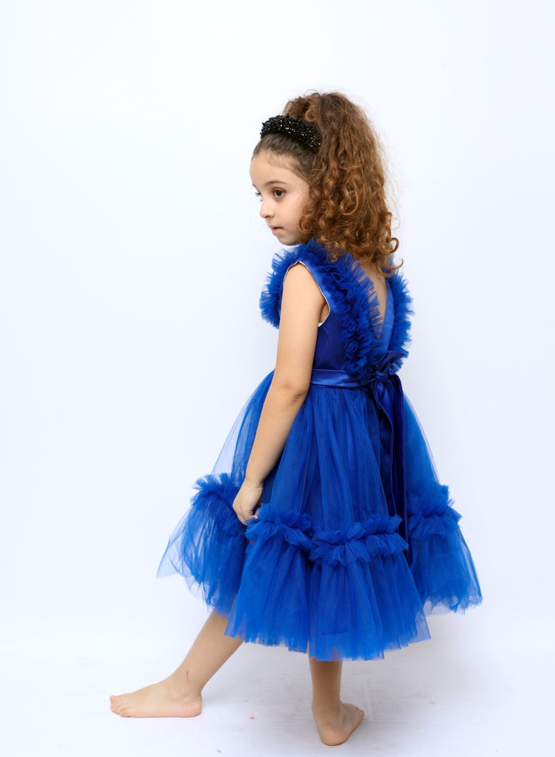 دىدانيالا فستان سهرة صيفي خفيف بلون أزرق ملكي - Image 3