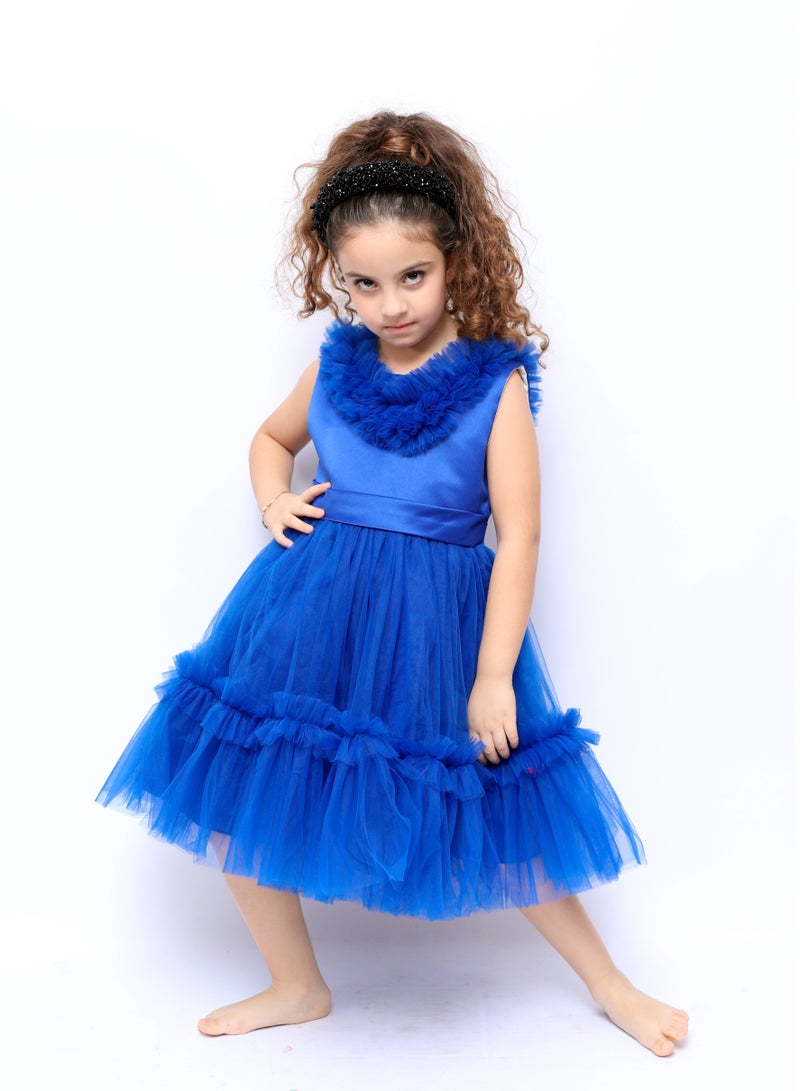 دىدانيالا فستان سهرة صيفي خفيف بلون أزرق ملكي - Image 1