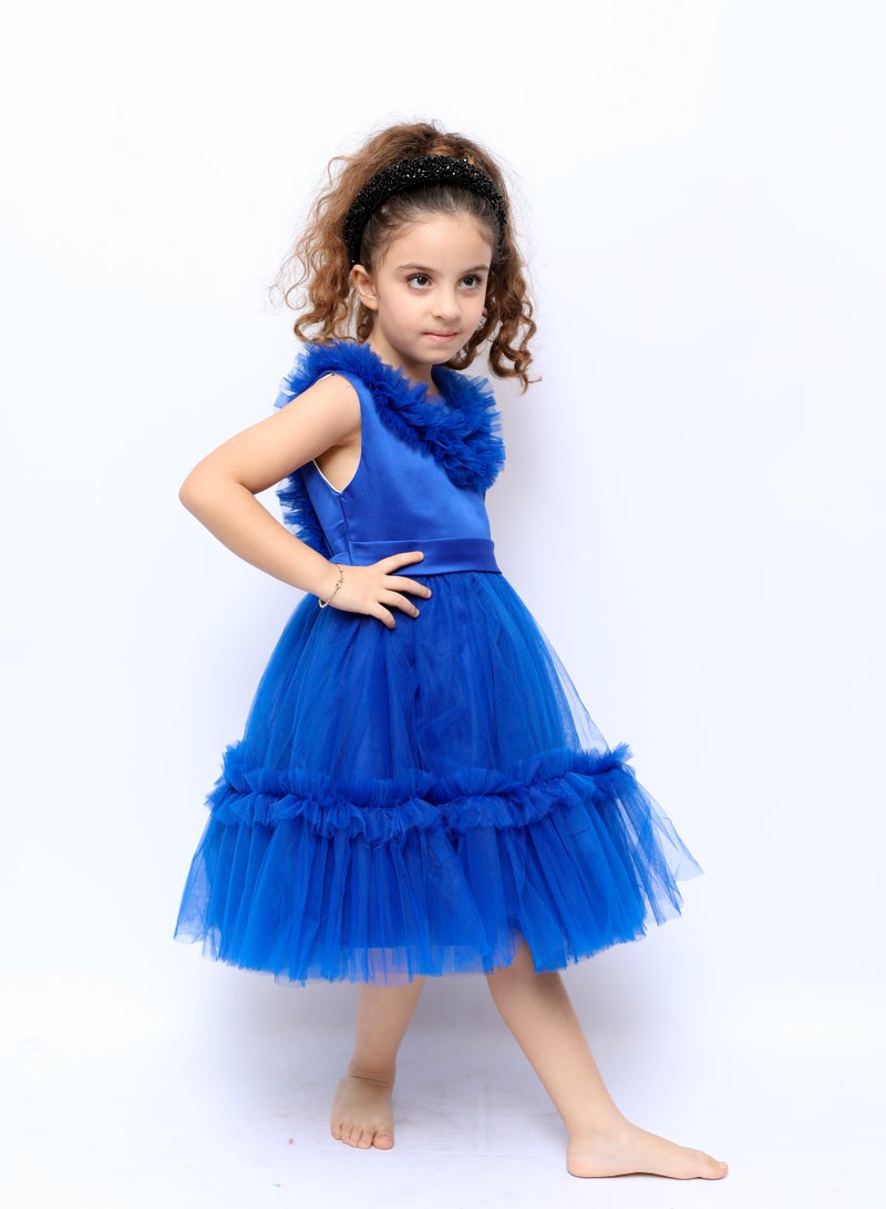 دىدانيالا فستان سهرة صيفي خفيف بلون أزرق ملكي - Image 2