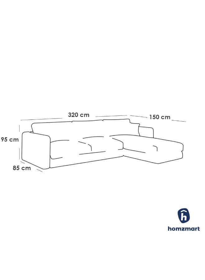 هومزمارت كنبة زاوية  خشب سويدي و كتان -رمادي - Image 3