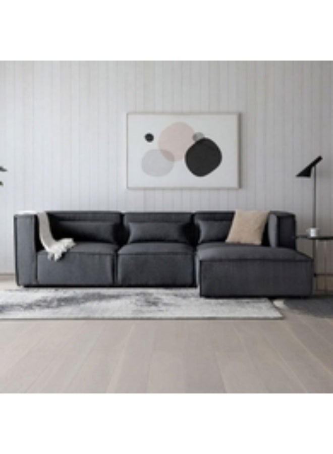 هومزمارت كنبة زاوية  خشب سويدي و كتان -رمادي - Image 2