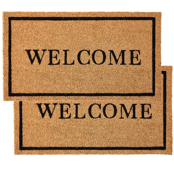 COCO COIR DOOR MAT WITH HEAVY DUTY BACKING WELCOME DOORMAT 17 X 30 DOORMAT ENTRANCE WELCOME22PACK